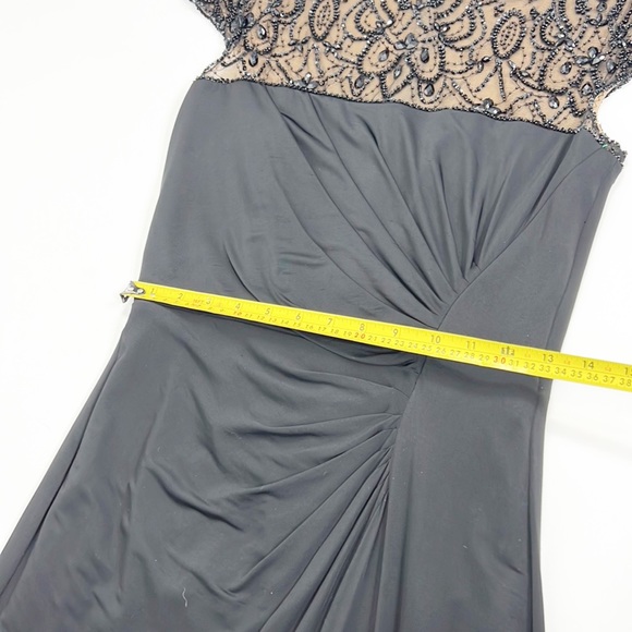 Tadashi Collection Beaded Long Maxi Formal Black Dress - Picture 8 of 16